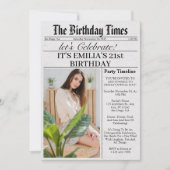 Invitation Journal Unique Fun Photo 21e Anniversaire (Devant)