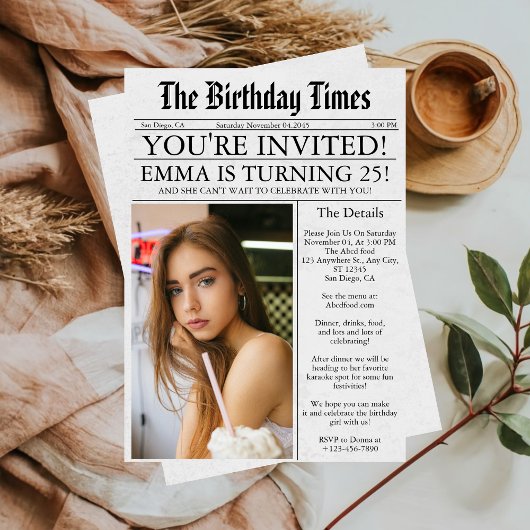 Invitation Journal Unique Fun Photo 25th Birthday Party