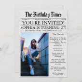 Invitation Journal Unique Fun Photo 27th Birthday Party (Devant / Derrière)