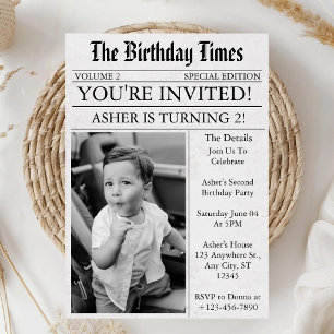 Invitation Journal Unique Fun Photo 2nd Birthday Party