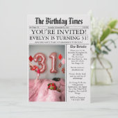Invitation Journal Unique Fun Photo 31e anniversaire fête (Debout devant)