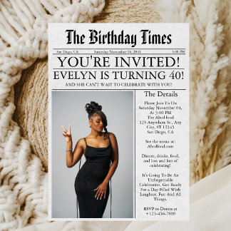 Invitation Journal Unique Fun Photo 40th Birthday Party