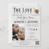 Invitation Journal Unique Horseshoe Rose Détails du Mariage (Devant)