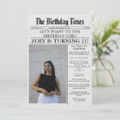 Invitation Journal Unique Photo Fun 21e Anniversaire  (Debout devant)