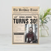 Invitation Journal vintage 30e anniversaire amusant photo per (Debout devant)