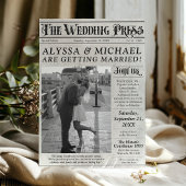 Invitation Journal Vintage classique Mariage photo unique