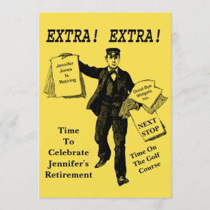 Invitation Journal Vintage du parti de retraite supplémentair