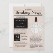 Invitation Journal Vintage Quinceañera Blanc Argent (Devant)