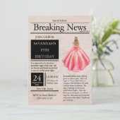 Invitation Journal Vintage Quinceañera Rose Saumon (Debout devant)