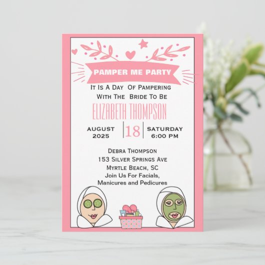 Invitation Journée au Spa pour la future mariée (Debout devant)