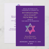 Invitation Journée commémorative de l'Holocauste (Devant / Derrière)