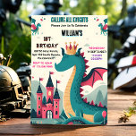 Invitation Journée Cute Kids Hero Boys Girls Dragon 1er Anniv<br><div class="desc">Célébrez la magie avec notre "Cute Kids Hero Boys & Girls Dragon 1st Birthday Invitation!" Ce design enchanteur allie le charme des héros courageux à la fantaisie des dragons amicaux, créant un cadre parfait pour une célébration inoubliable. Que vous rêviez d'aventures audacieuses ou que vous aimiez simplement l'enchantement des dragons,...</div>