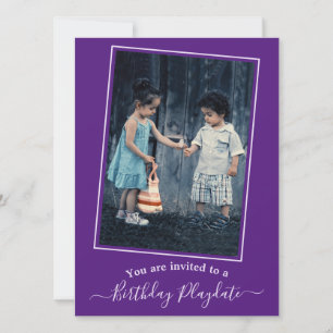 Invitation Journée de jeu d'anniversaire violet personnalisée