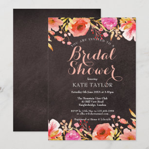 Invitation Journée de mariage champêtre à l'aquarelle sur tab
