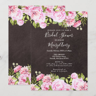 Invitation Journée de mariage champêtre avec tableau noir à l