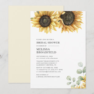 Invitation Journée de mariage moderne avec tournesol floral e