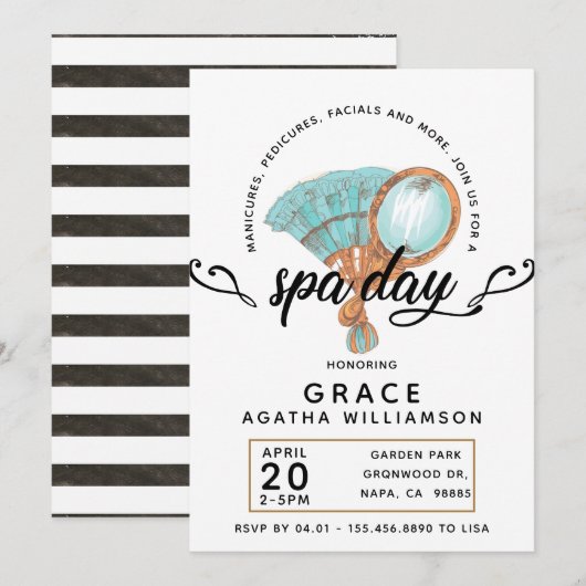 Invitation Journée de Spa Vintage (Devant / Derrière)