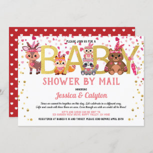 Invitation Journée de Valentines Baby shower animal boisé par