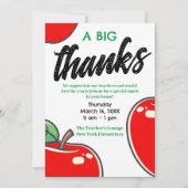 Invitation Journée des enseignants | Grand merci d'appréciati (Devant)