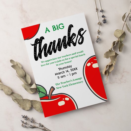 Invitation Journée des enseignants | Grand merci d'appréciati