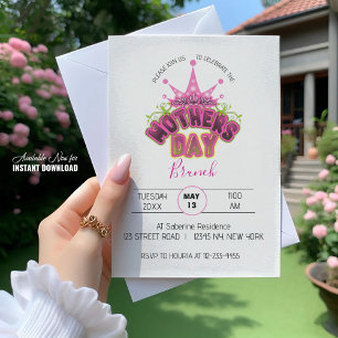 Invitation Journée des mères de la Reine rose Brunch Invitati