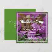 Invitation JOURNÉE DES MÈRES Florales Église BRUNCH (Devant / Derrière)