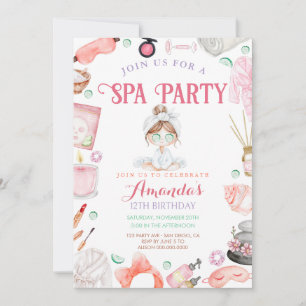 Invitation Journée élégante au Spa pour l'anniversaire des fi