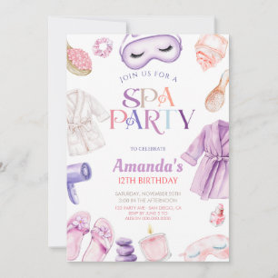 Invitation Journée élégante au spa pour l'anniversaire des fi