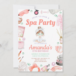 Invitation Journée élégante d'anniversaire au Spa