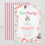 Invitation Journée élégante de spa d'anniversaire (Devant / Derrière)