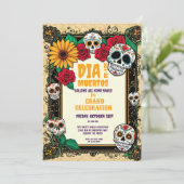 Invitation Journée Rétro de la Fête des Morts Célébration de (Debout devant)