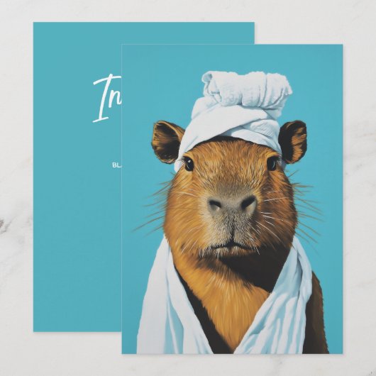 Invitation Journée Spa de Capybara (Devant / Derrière)