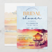 Invitation Jours de Balmy | Fête des mariées Tropical Sunset  (Devant / Derrière)