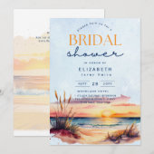 Invitation Jours de Balmy | Fête des mariées Tropical Sunset (Devant / Derrière)