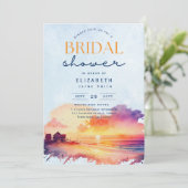 Invitation Jours de Balmy | Fête des mariées Tropical Sunset  (Debout devant)