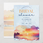 Invitation Jours de Balmy | Fête des mariées Tropical Sunset  (Devant / Derrière)