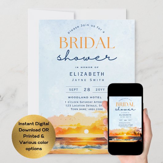 Invitation Jours de Balmy | Fête des mariées Tropical Sunset 