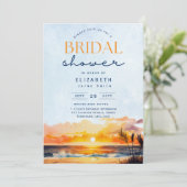 Invitation Jours de Balmy | Fête des mariées Tropical Sunset  (Debout devant)