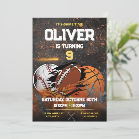 Invitation Jours d'or noir (Debout devant)