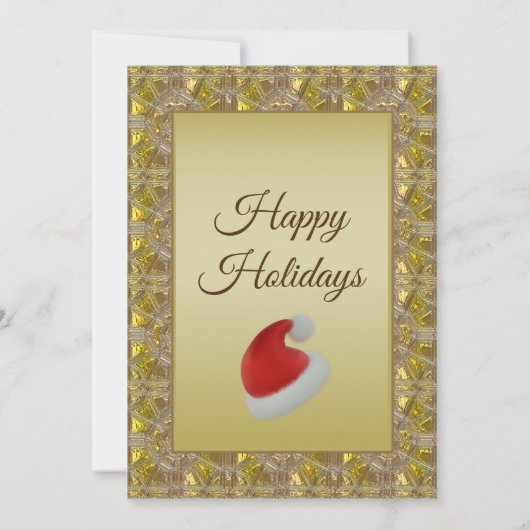 Invitation Jours fériés de Noël doré (Dos)