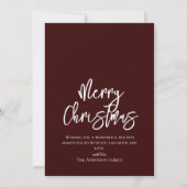 Invitation Jours fériés de Noël moderne Script rouge avec pho (Dos)