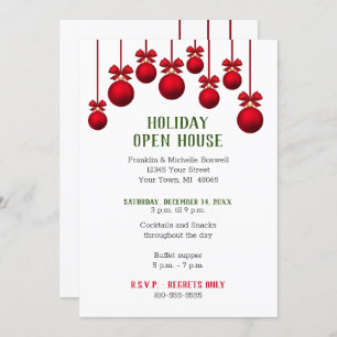 Invitation Jours fériés de Noël Open House