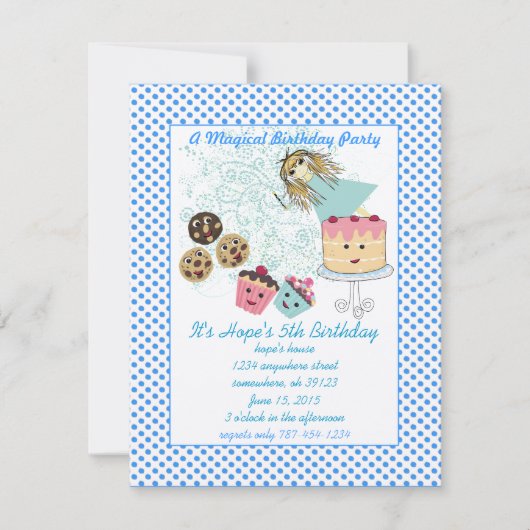 Invitation Jours magiques Anime Fête Anniversaire (Devant)