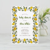 Invitation Jovely Lemons mignon CUSTOM QR Code BABY SHOWER (Debout devant)