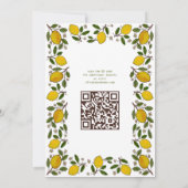 Invitation Jovely Lemons mignon CUSTOM QR Code BABY SHOWER (Dos)