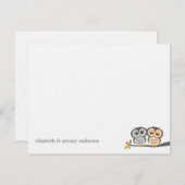 Invitation Jovely Owls Custom Flat Merci Notes (Devant / Derrière)