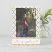 Invitation Jovely Photo Bridesmaid Proposition de bordure aju (Debout devant)