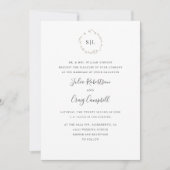 Invitation Jovely Tiny Green feuilles mariage de monogramme o (Devant)