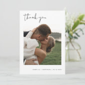 Invitation JOVI Edgy Black Mariage photo moderne Merci (Debout devant)