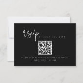 Invitation JOVI Edgy Noir et Blanc QR Code Mariage RSVP (Devant)